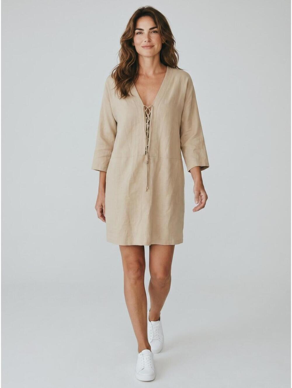 Tommy Hilfiger EUC Summer Sheath Dress-Size Large-Beige tan